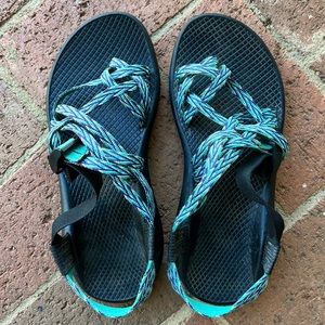 Chaco ZX2 Sandals- Green/Blue -EUC